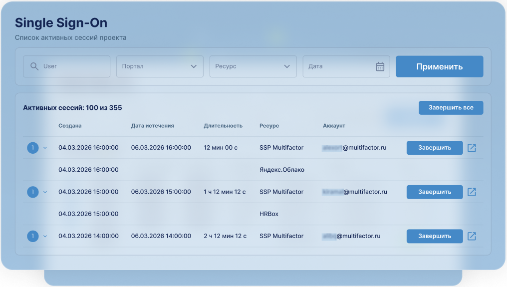 Управление доступом и контроль сеансов пользователей